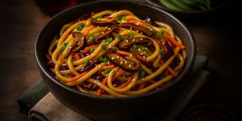 Sushi, Noodles with vegetables