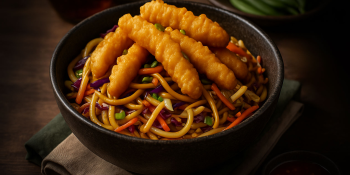 Sushi, Noodles with crispy chicken
